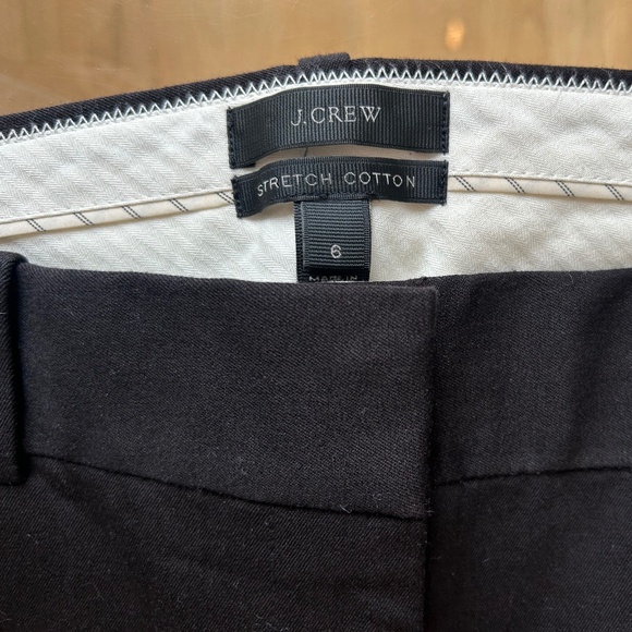 J Crew - Size 6 -Stretch Cotton- Black -Women's Pants- Flat Front - Picture 2 of 4
